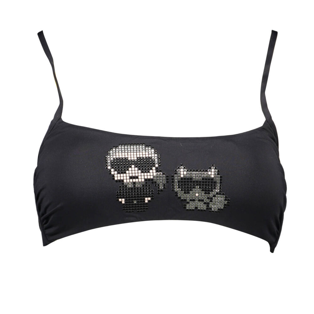 KARL LAGERFELD BEACHWEAR COSTUME PARTE SOPRA DONNA NERO