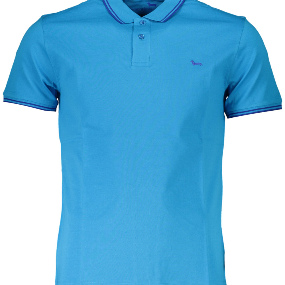 HARMONT & BLAINE POLO MANICHE CORTE UOMO AZZURRO