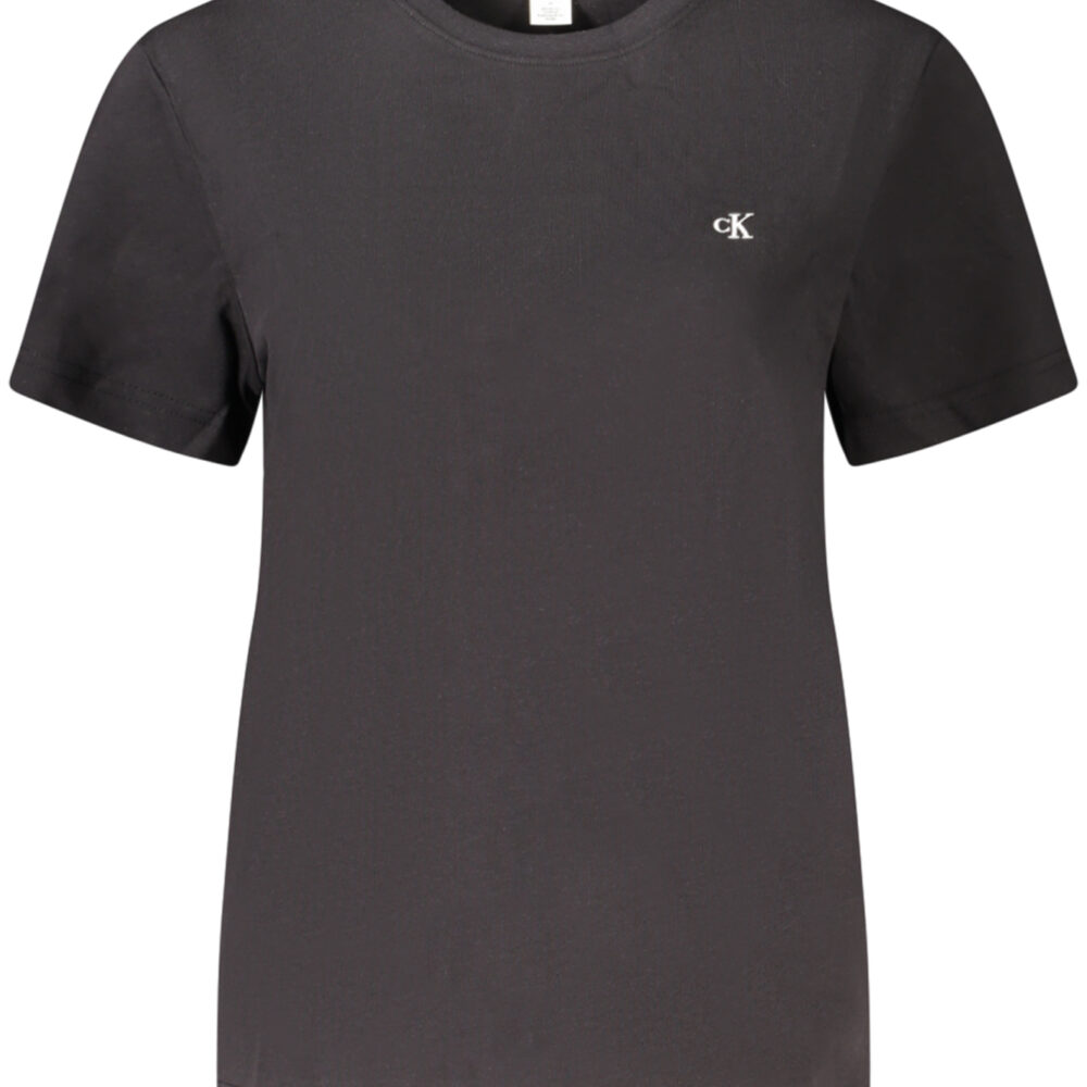 CALVIN KLEIN T-SHIRT MANICHE CORTE DONNA NERO