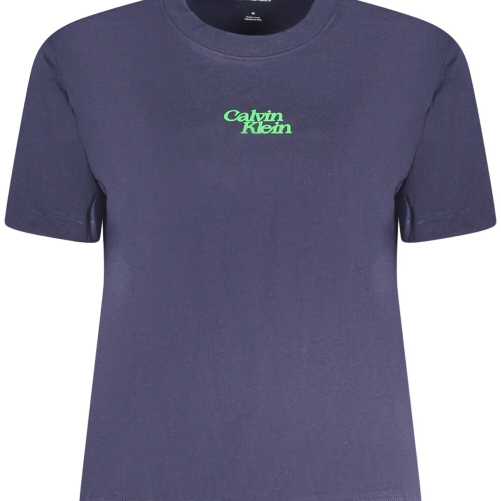 CALVIN KLEIN T-SHIRT MANICHE CORTE DONNA BLU