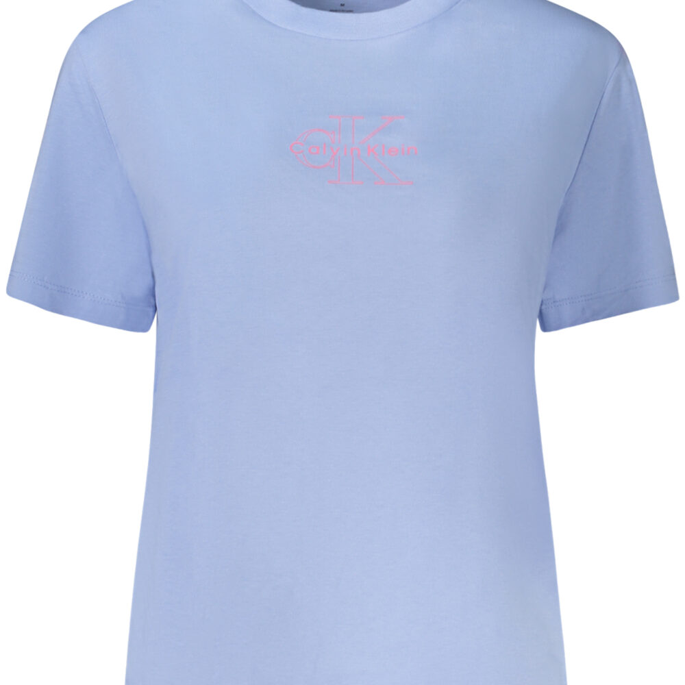 CALVIN KLEIN T-SHIRT MANICHE CORTE DONNA AZZURRO