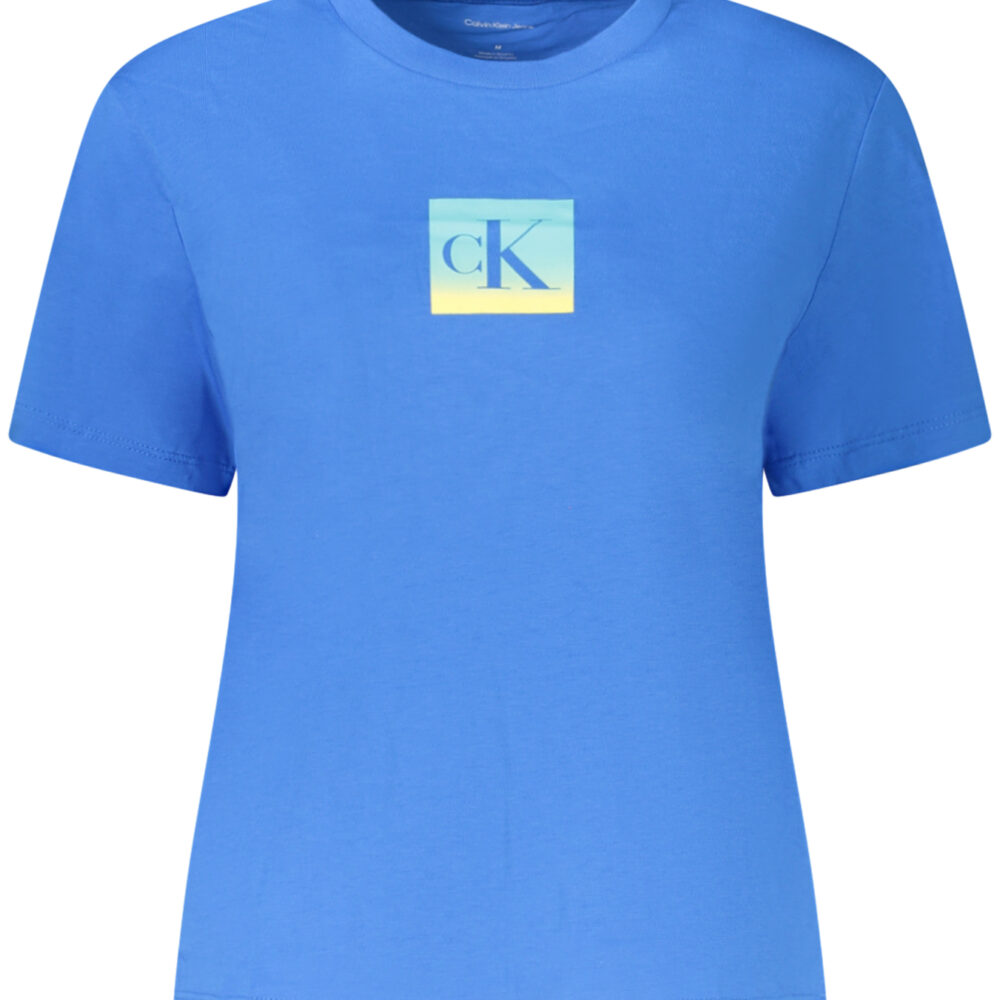 CALVIN KLEIN T-SHIRT MANICHE CORTE DONNA BLU