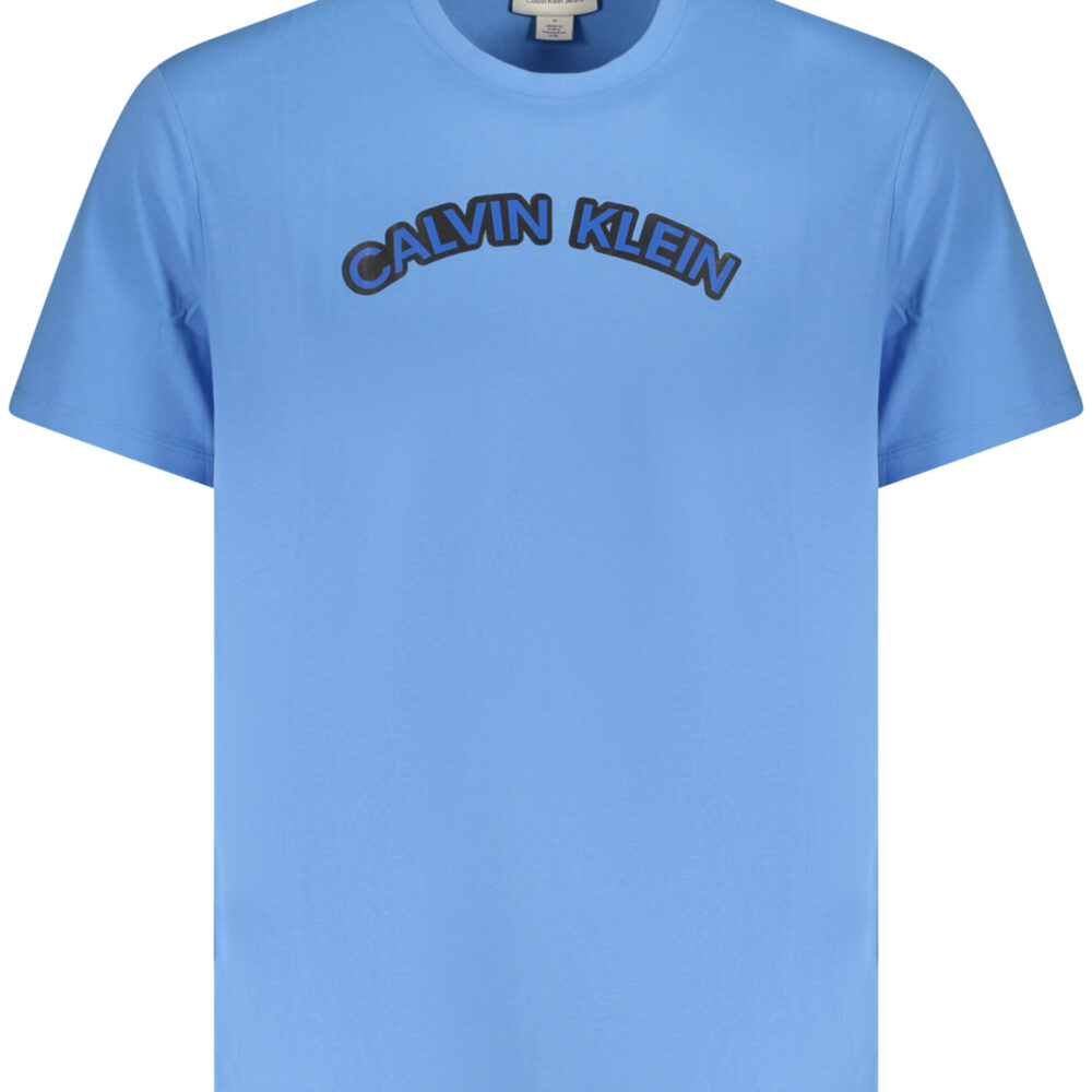 CALVIN KLEIN T-SHIRT MANICHE CORTE UOMO AZZURRO