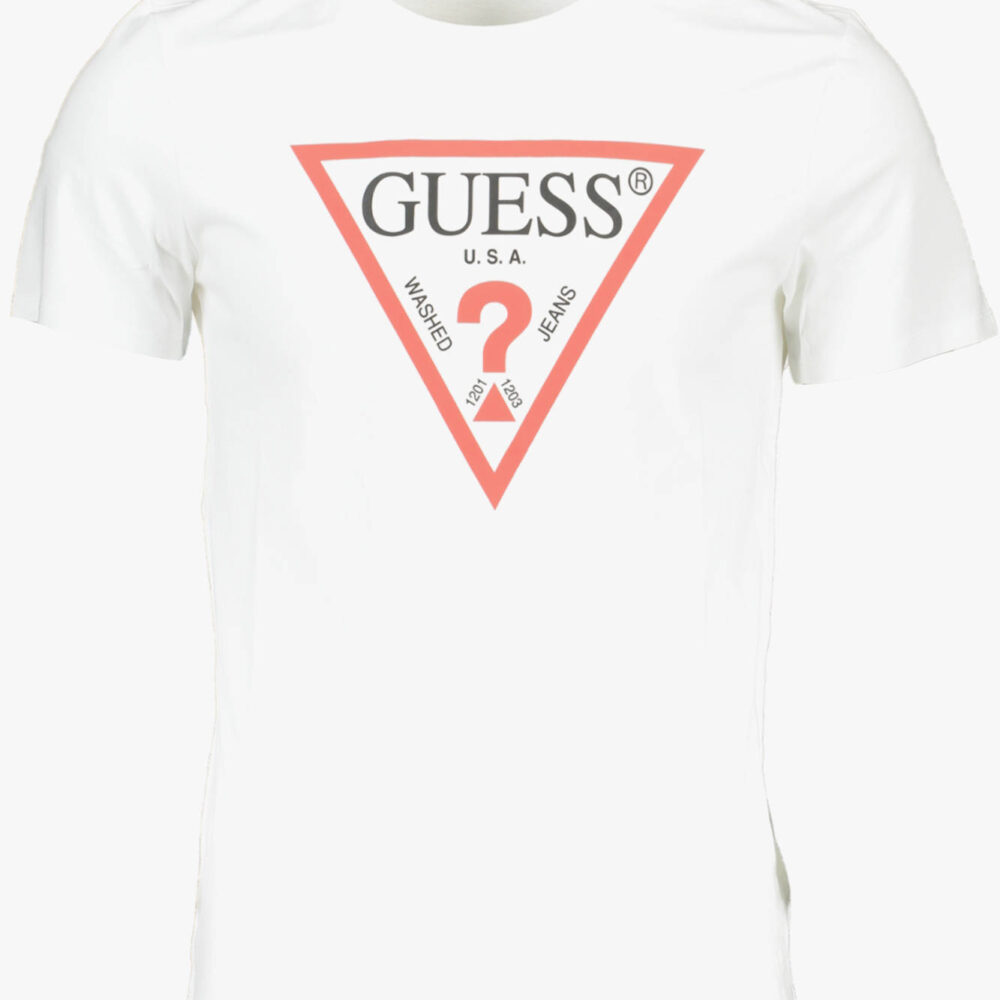 GUESS JEANS T-SHIRT MANICHE CORTE UOMO BIANCO