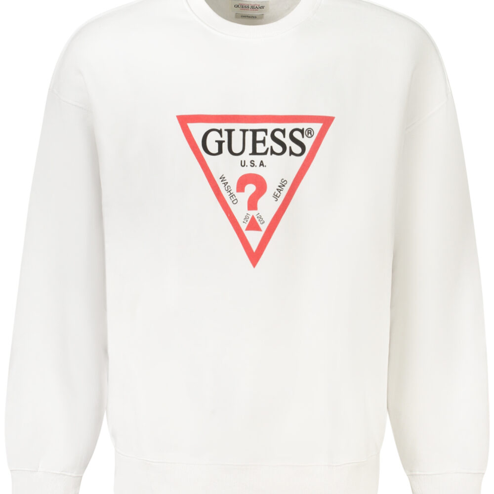 GUESS JEANS FELPA SENZA ZIP UOMO BIANCO