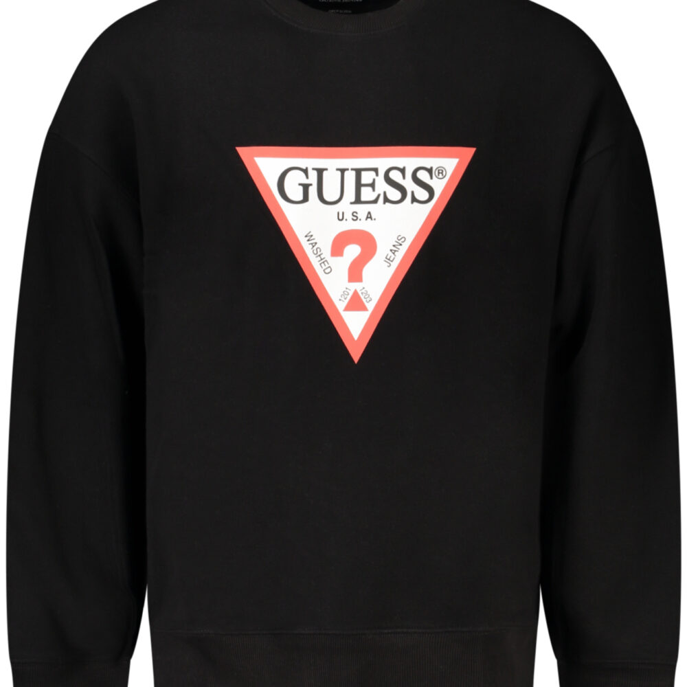 GUESS JEANS FELPA SENZA ZIP UOMO NERO