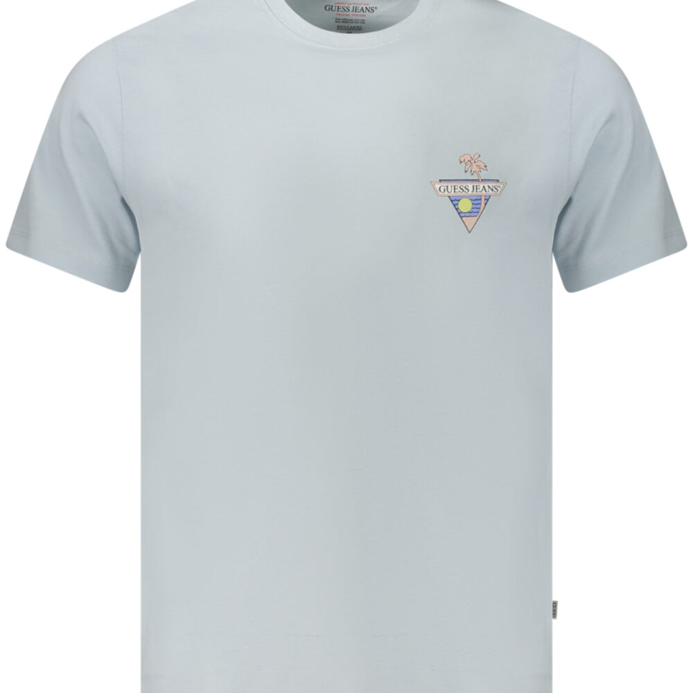 GUESS JEANS T-SHIRT MANICHE CORTE UOMO AZZURRO