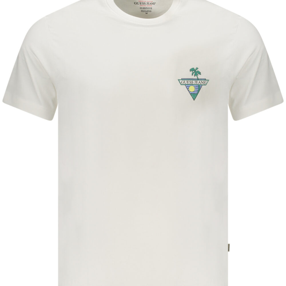 GUESS JEANS T-SHIRT MANICHE CORTE UOMO BIANCO
