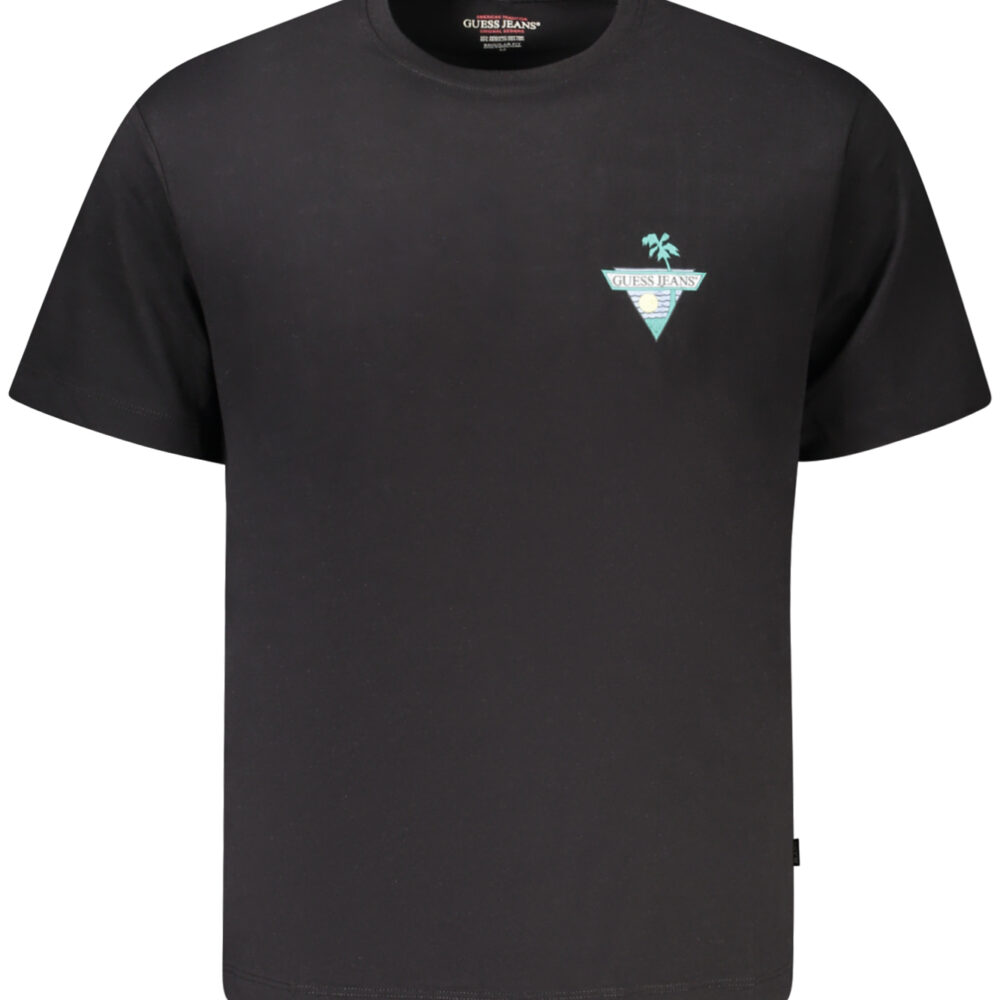 GUESS JEANS T-SHIRT MANICHE CORTE UOMO NERO