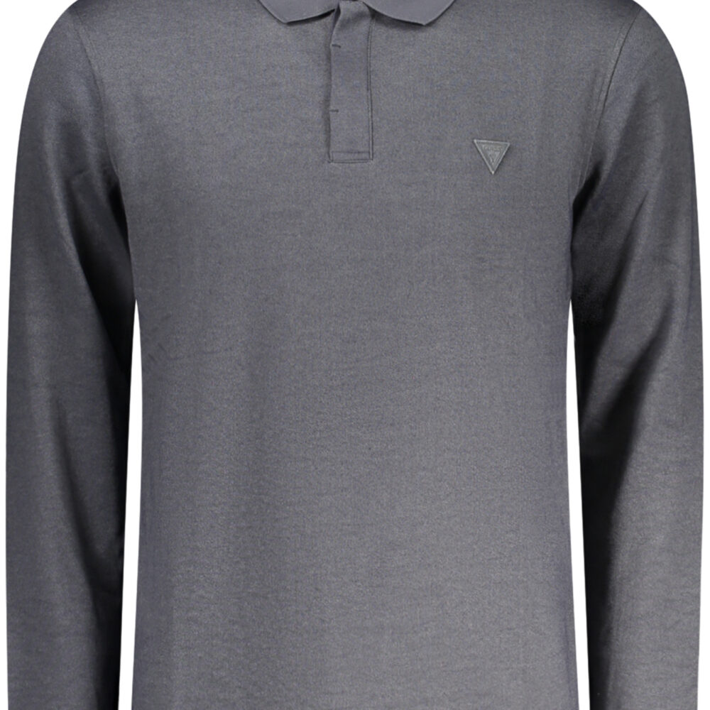 GUESS JEANS POLO MANICHE LUNGHE UOMO NERO