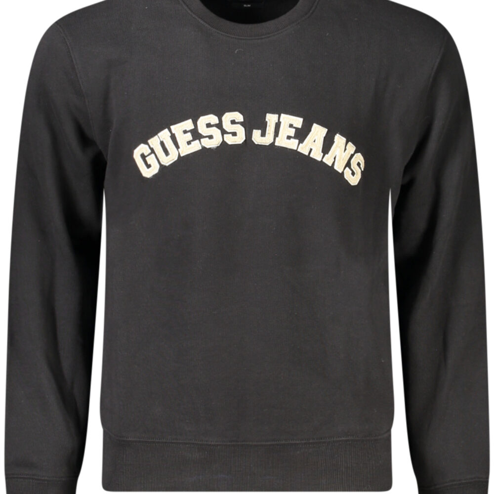 GUESS JEANS FELPA SENZA ZIP UOMO NERO