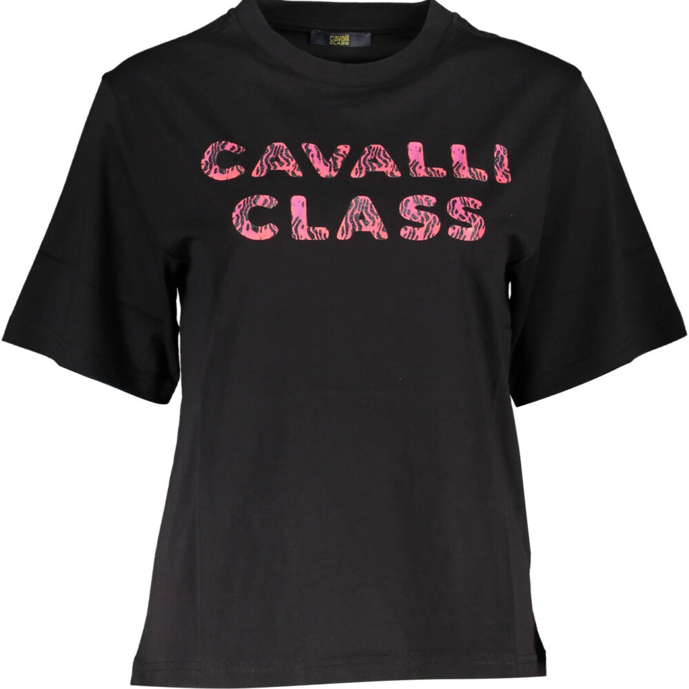 CAVALLI CLASS T-SHIRT MANICHE CORTE DONNA NERO
