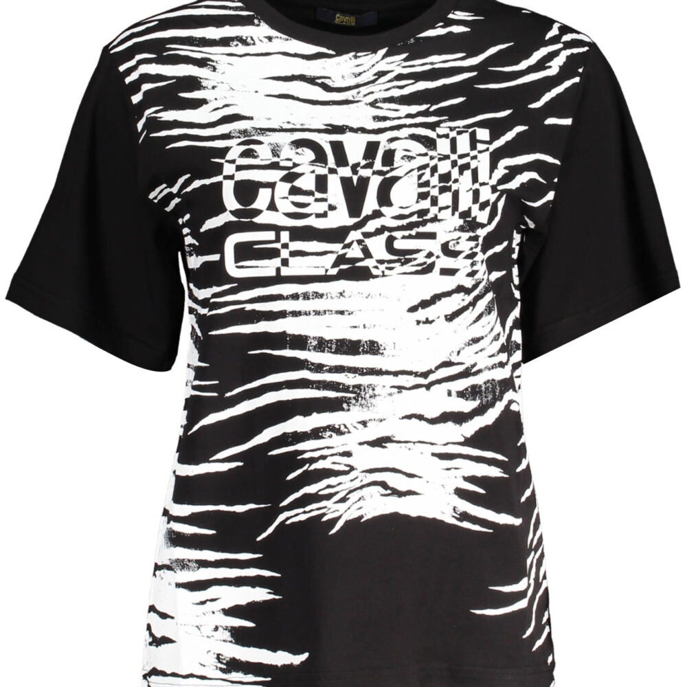 CAVALLI CLASS T-SHIRT MANICHE CORTE DONNA NERO