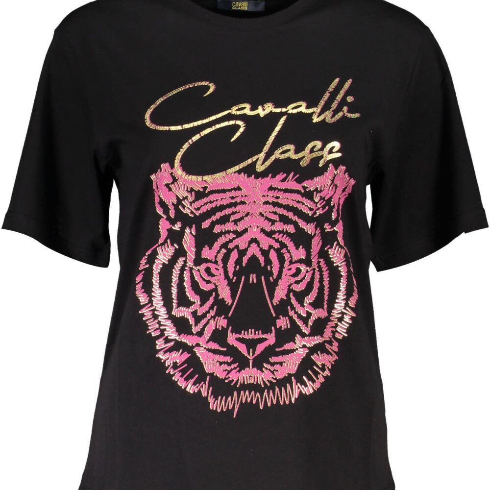 CAVALLI CLASS T-SHIRT MANICHE CORTE DONNA NERO
