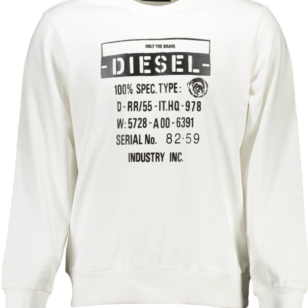 DIESEL FELPA SENZA ZIP UOMO BIANCO