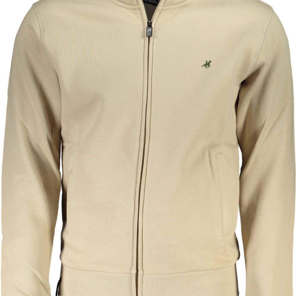 U.S. GRAND POLO FELPA CON ZIP UOMO BEIGE