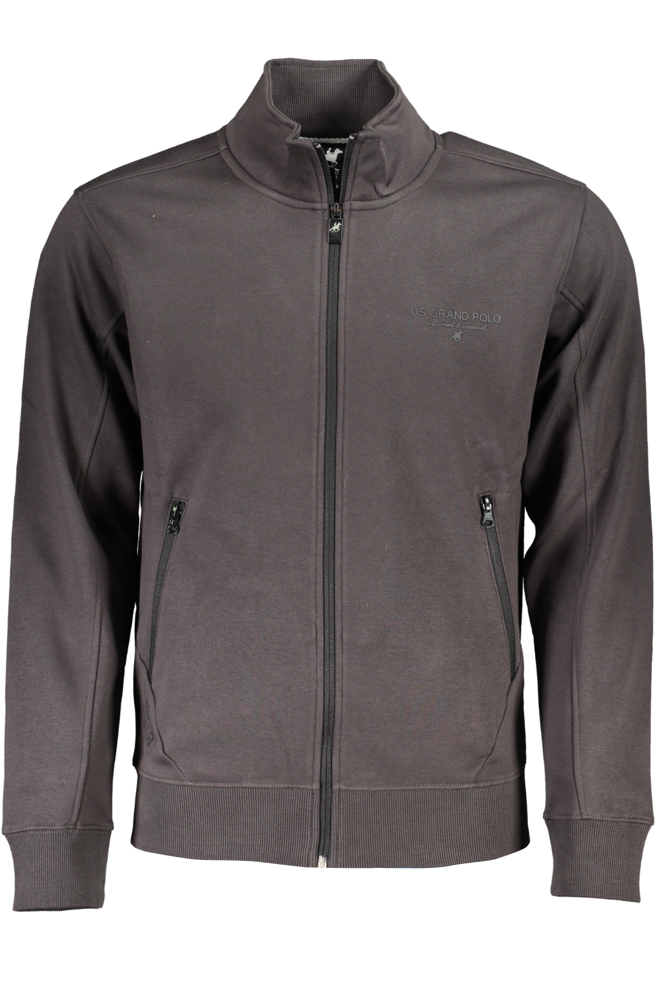 U.S. GRAND POLO FELPA CON ZIP UOMO GRIGIO