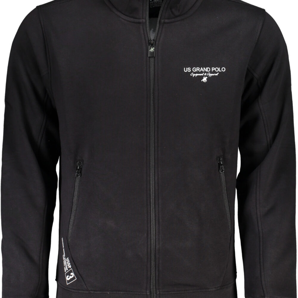 U.S. GRAND POLO FELPA CON ZIP UOMO NERO