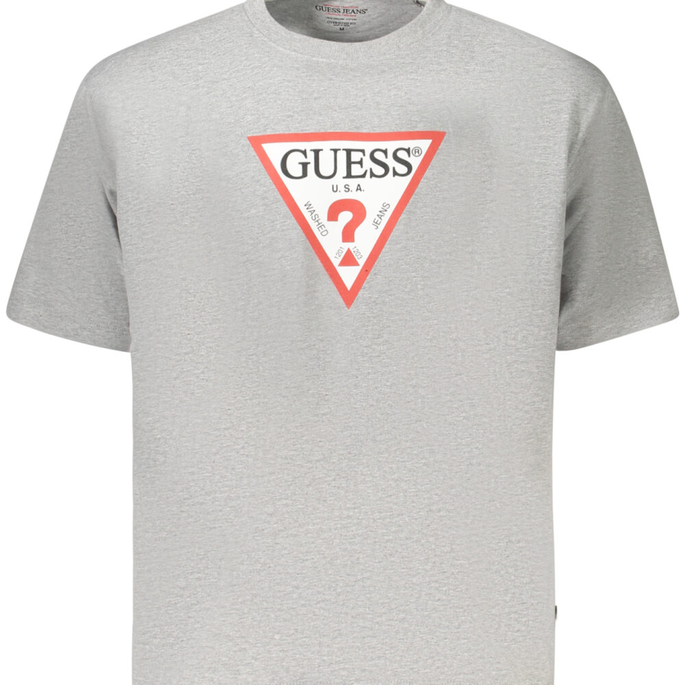 GUESS JEANS T-SHIRT MANICHE CORTE DONNA GRIGIO
