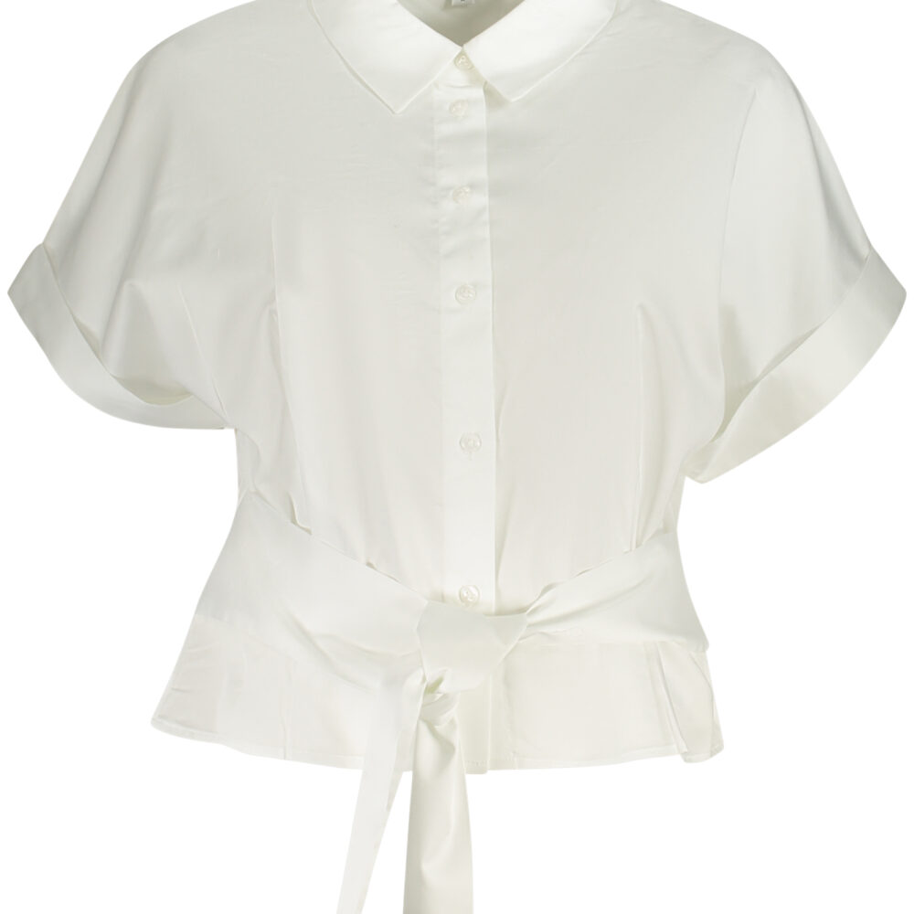 GUESS JEANS CAMICIA MANICHE CORTE DONNA BIANCO