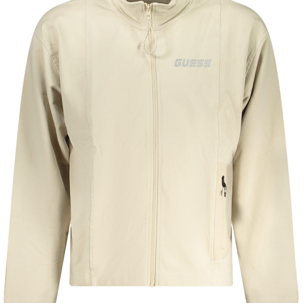 GUESS JEANS FELPA CON ZIP UOMO BEIGE