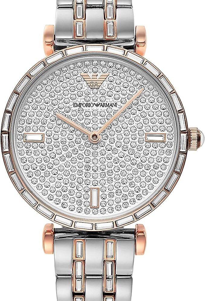 Elegant Two-Tone Crystal Pave Watch