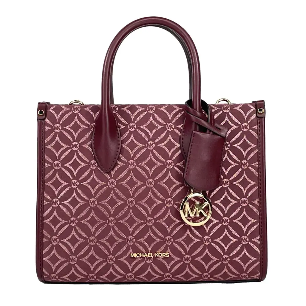Mirella Small Top Zip Crossbody Tote Bag Oxblood
