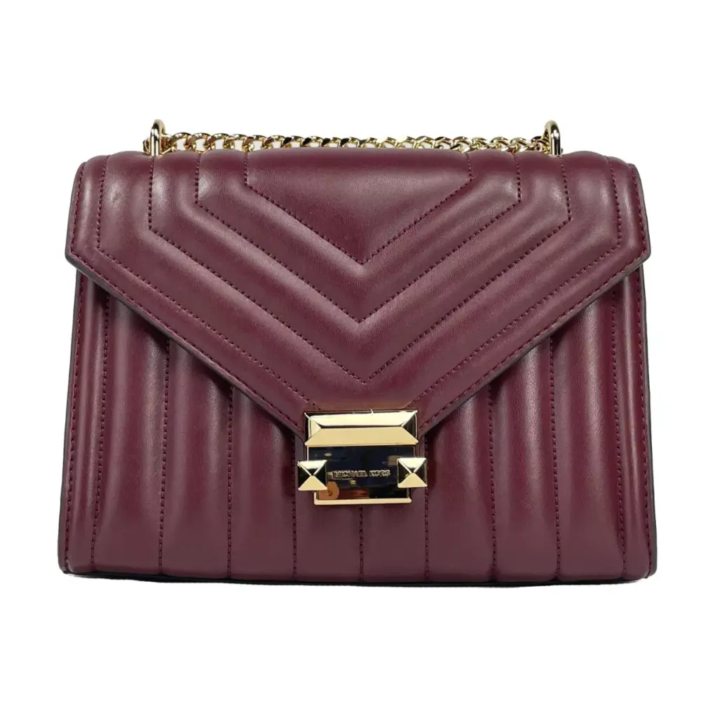 Whitney Medium Chain Shoulder Flap Crossbody Oxblood