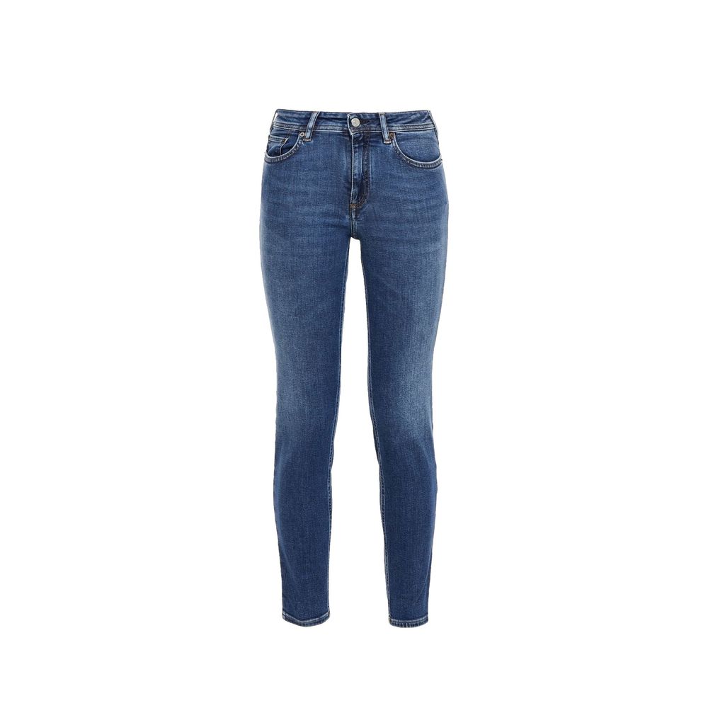 Blå Konst Climb Mid Blue Cotton Denim Jeans