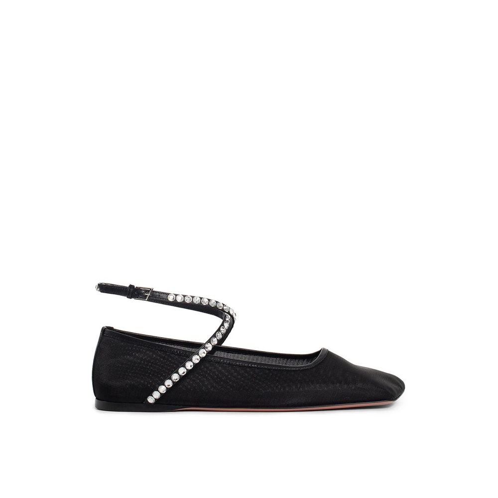 Mesh Crystal Ballerina Flats