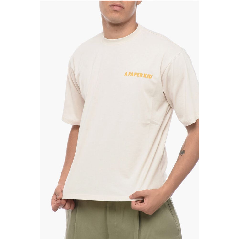 Solid Color Crew-neck T-Shirt with Printed Logo