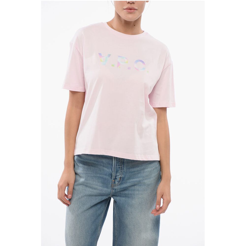 Cotton Crew-neck T-shirt with Front Print