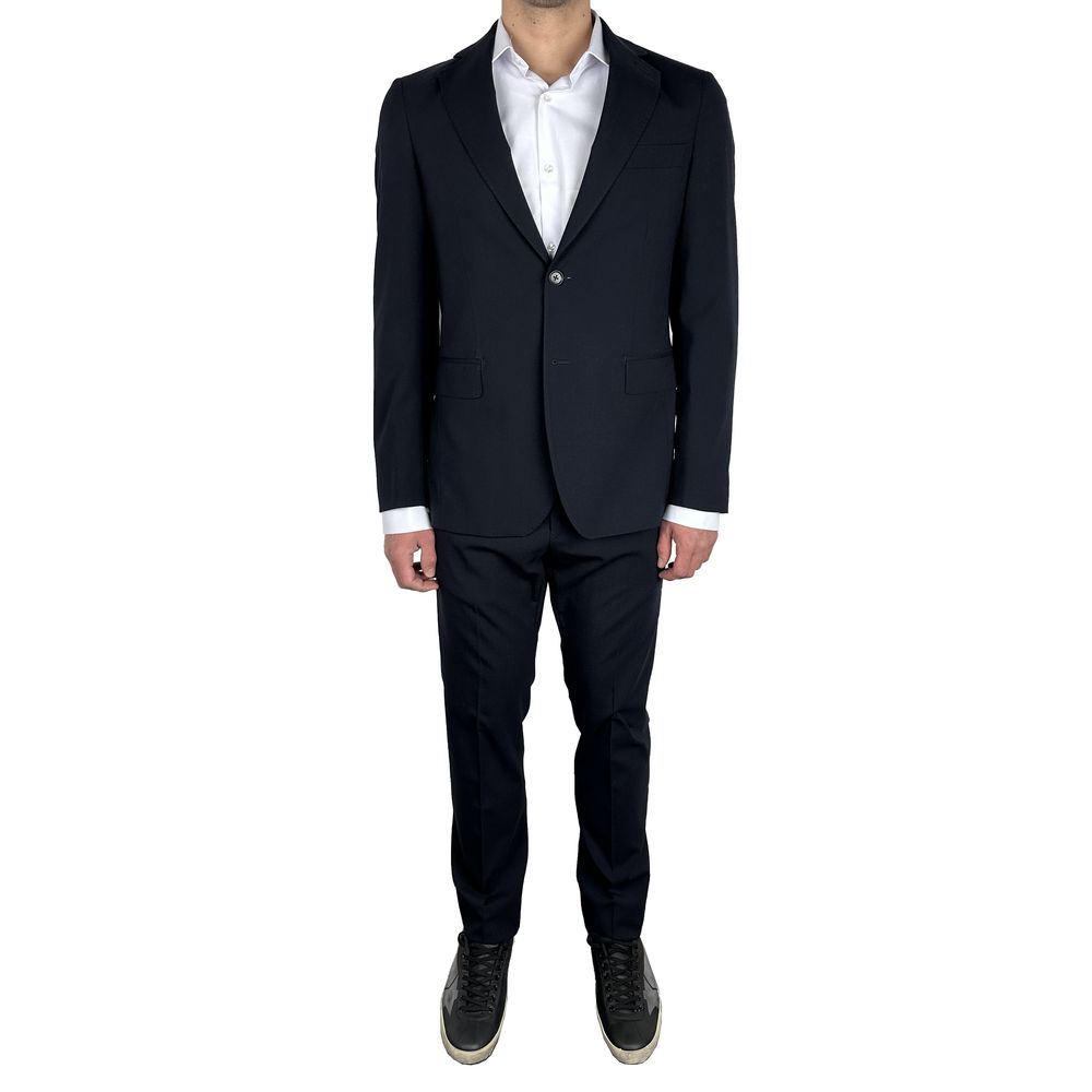Blue Wool Mens Suit