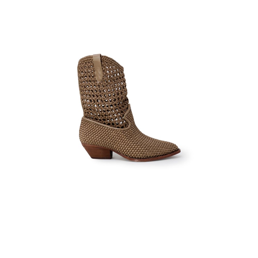 Beige Leather Ankle