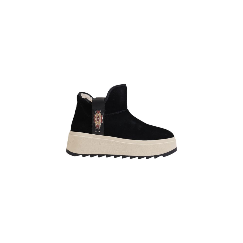 Black Suede Leather Ankle