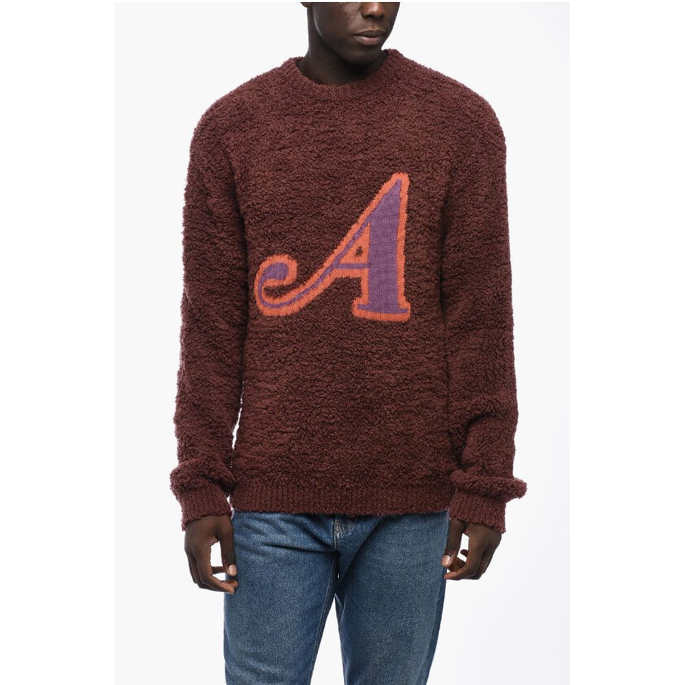Bouclè Crew-neck Sweater with Contrasting Detail
