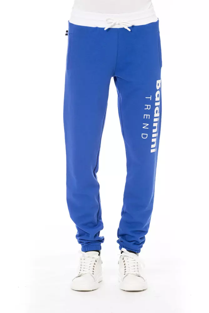 Blue Cotton Men Pant