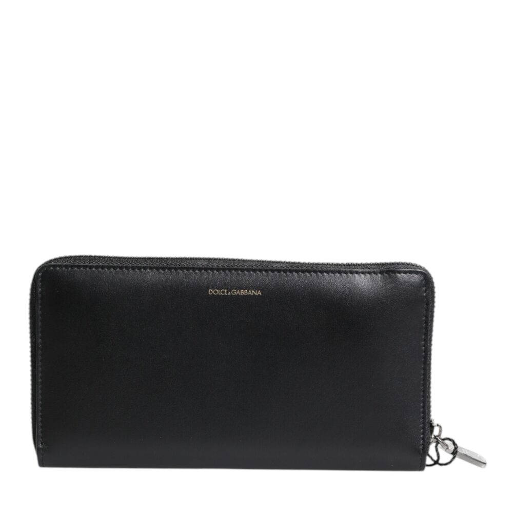 Black Blue Exotic Leather Embossed Continental Wallet