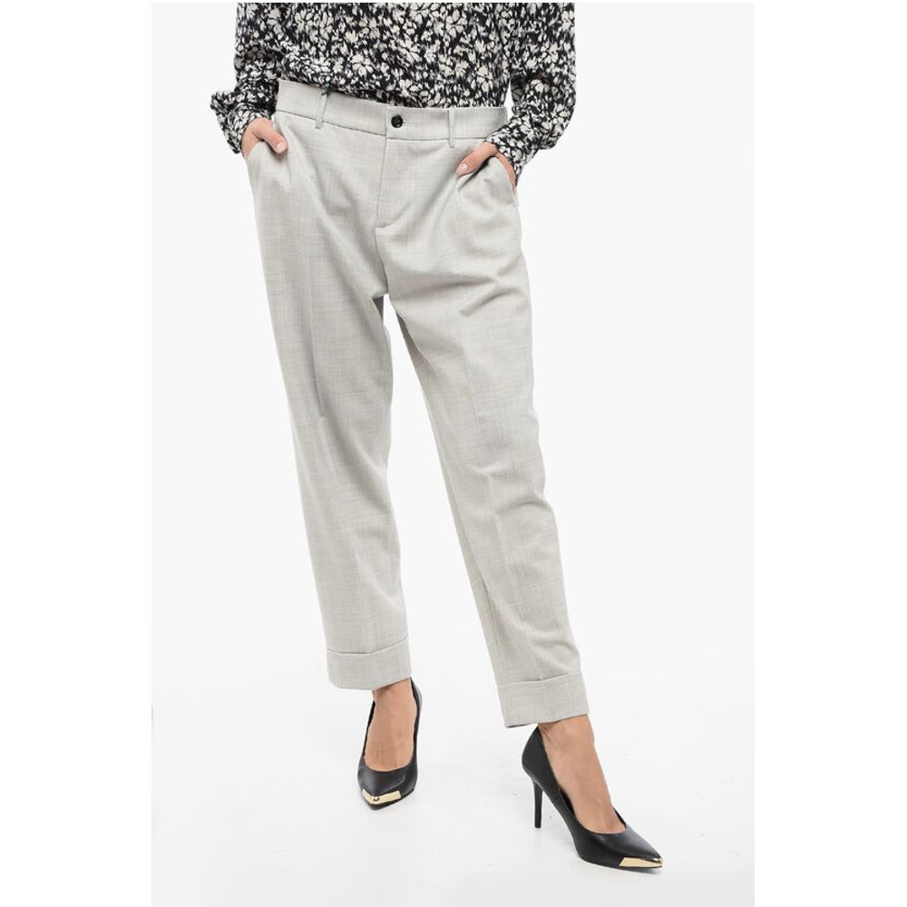 Stretchy Wool Pants with Elastic Waist Band