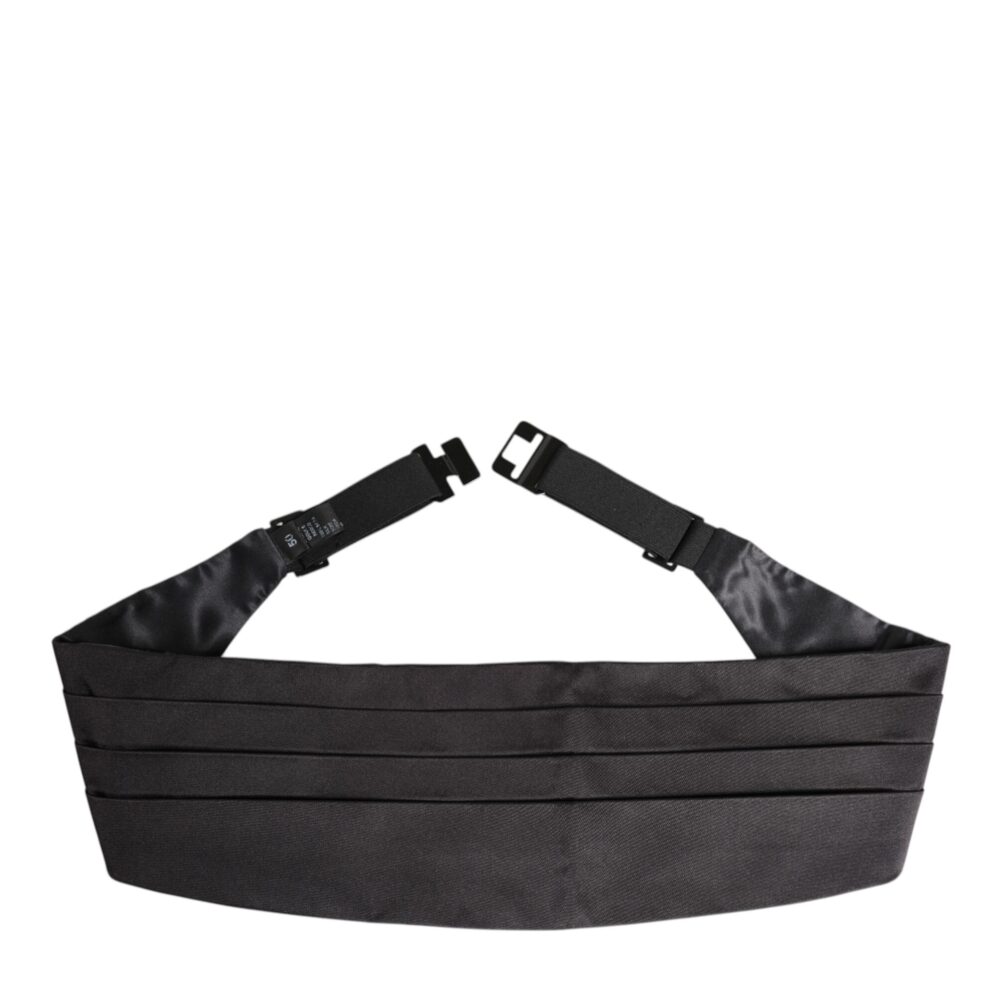 Black Men 100% Silk Belt Wide Waist Cummerbund