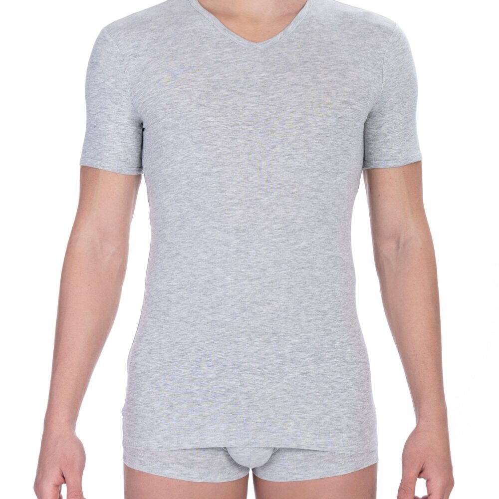 Gray Cotton Men T-Shirt