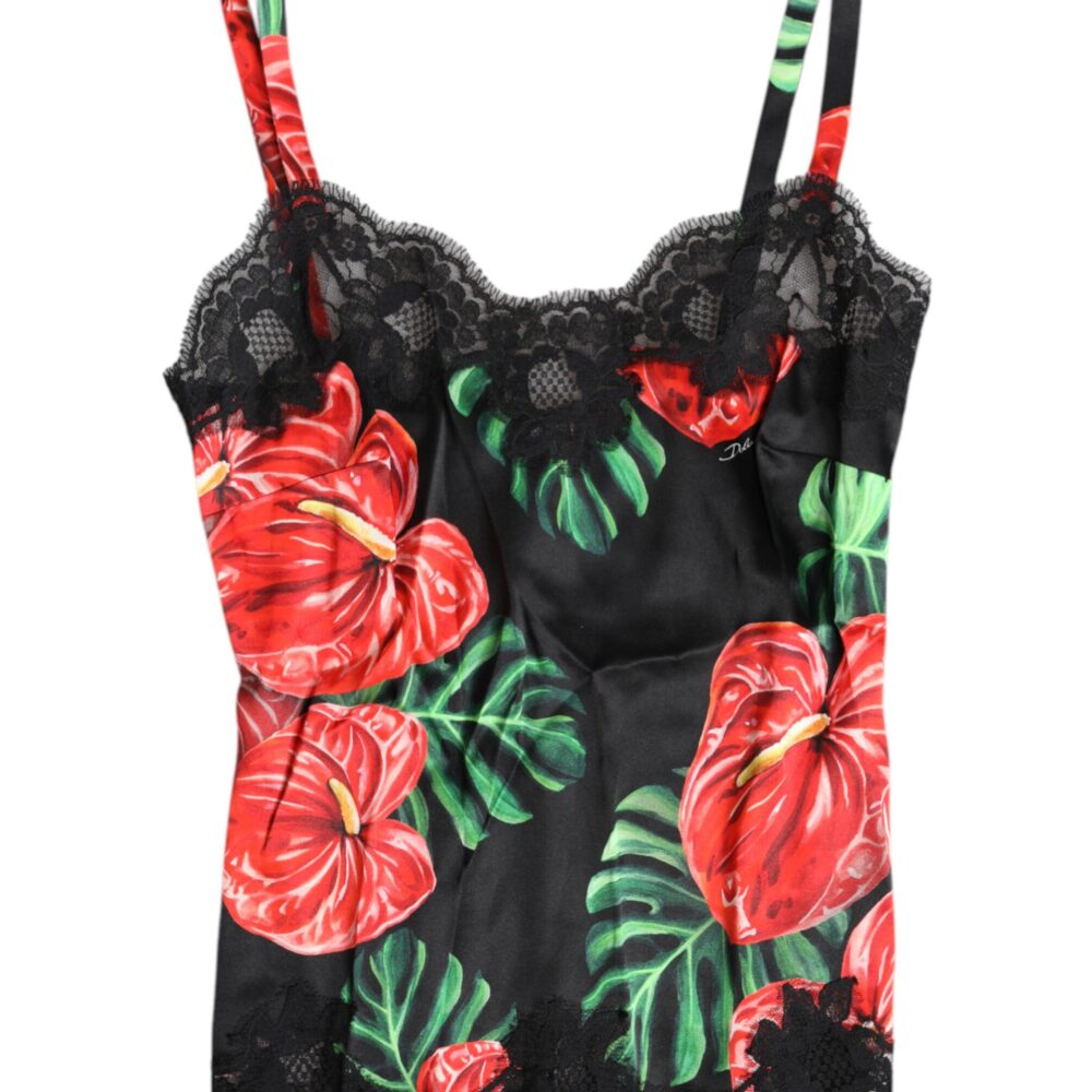 Multicolor Floral Silk Tank Lingerie Underwear