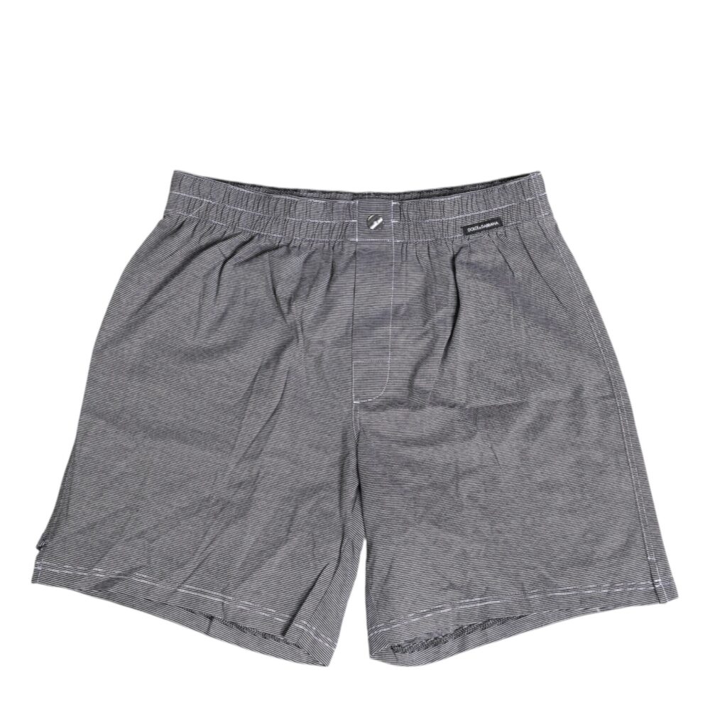 Gray Striped Cotton Regular Boxer Underwear