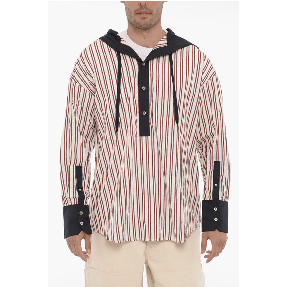 Bengal Striped Maxi Overshirt with Hood