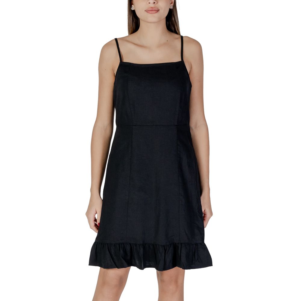 Black Linen Midi