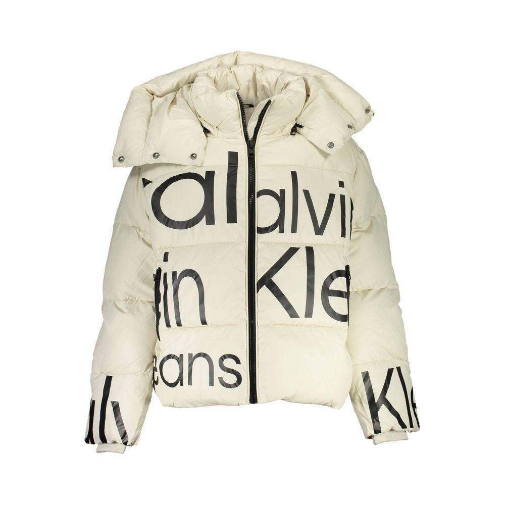 Beige Polyester Jackets & Coat