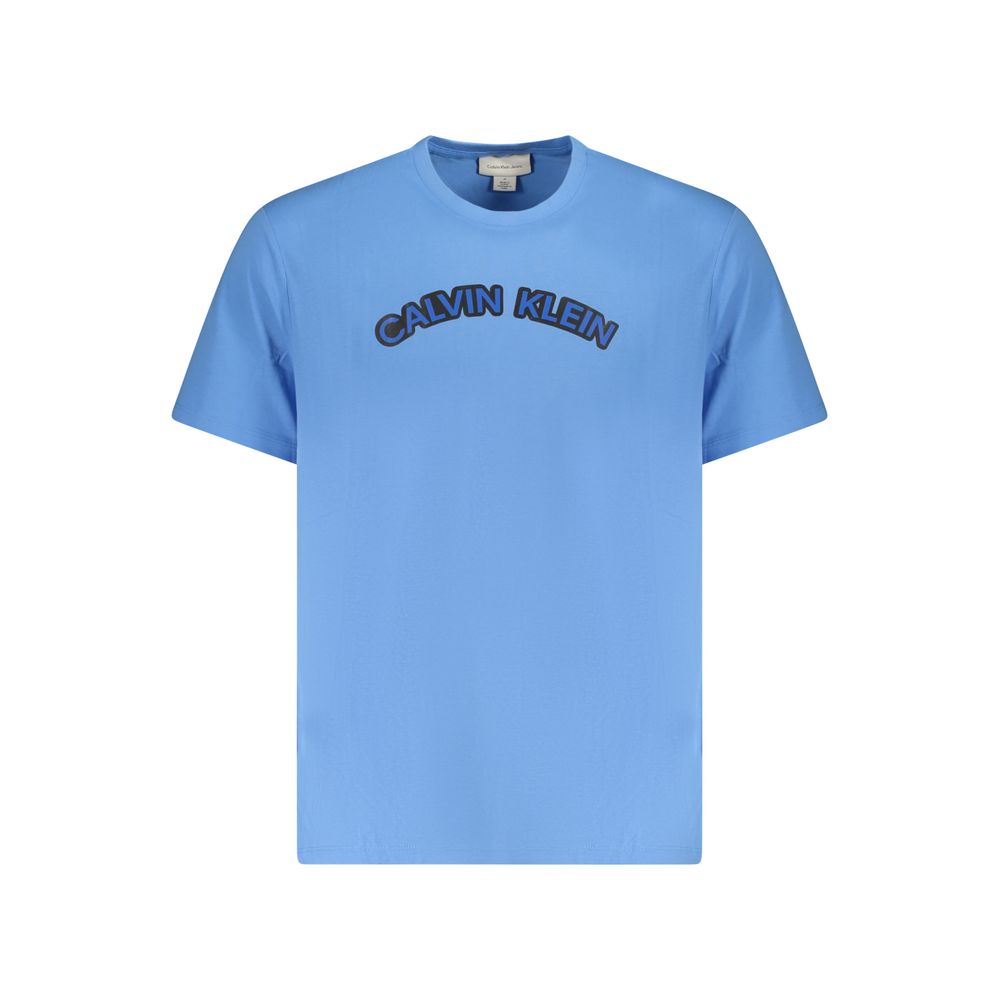 Light Blue Cotton Men T-Shirt