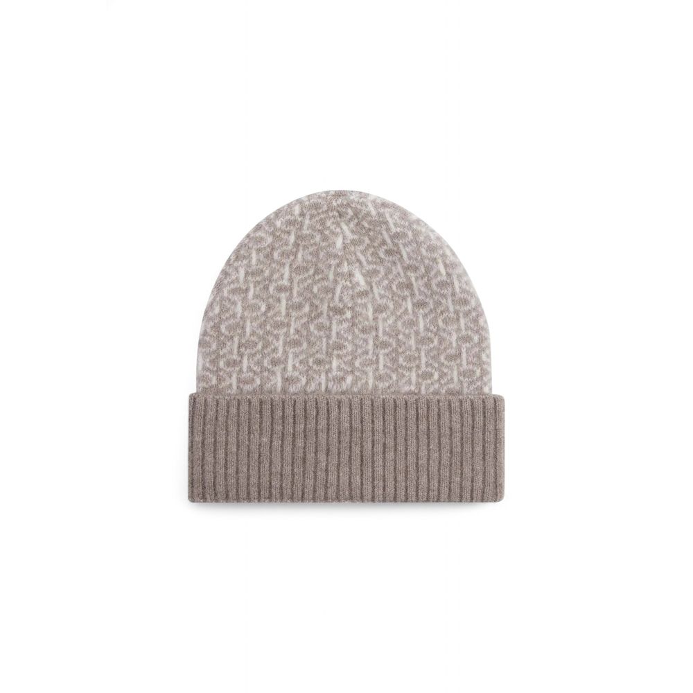 Beige Alpaca Leather Caps Baseball Hat