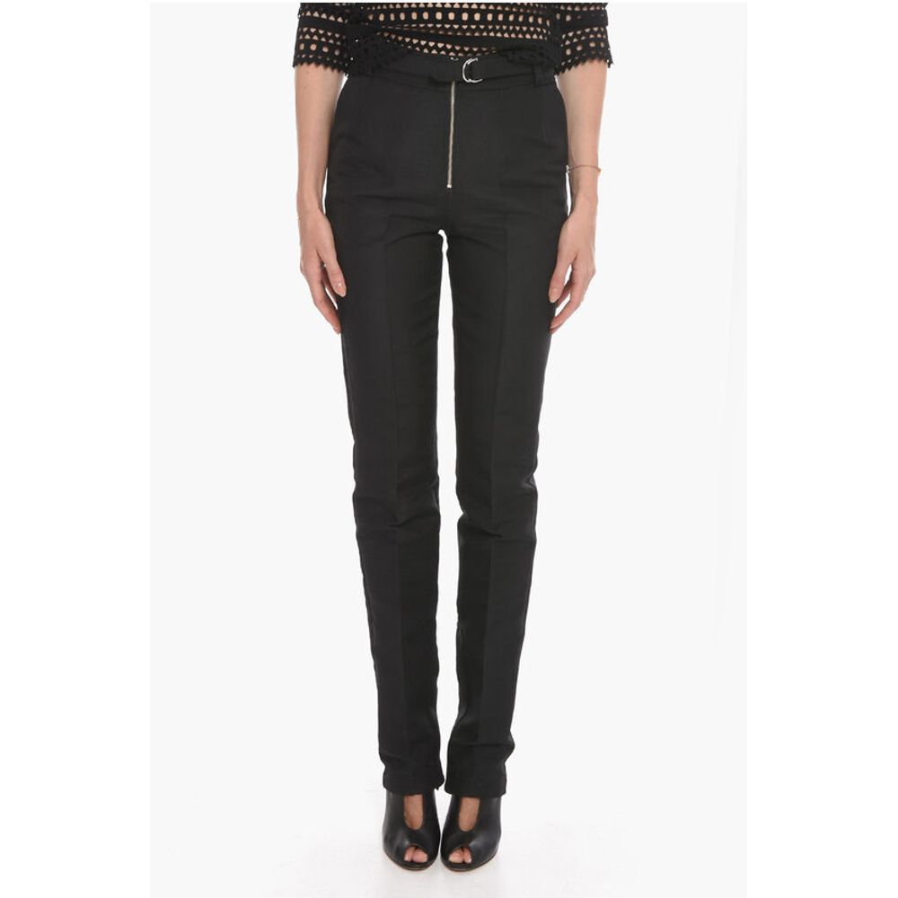 Pleat-front Trousers with Double-ring Buckle