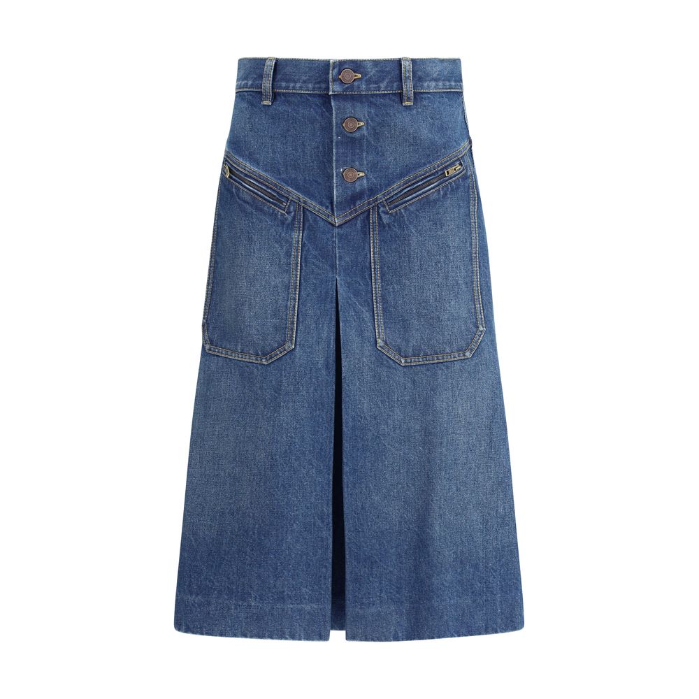 Denim midi Skirt
